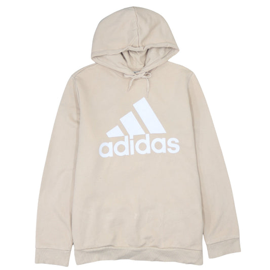 Adidas Womens Beige Pullover Hoodie 2XL Relaxed Fit Hooded Sweatshirt