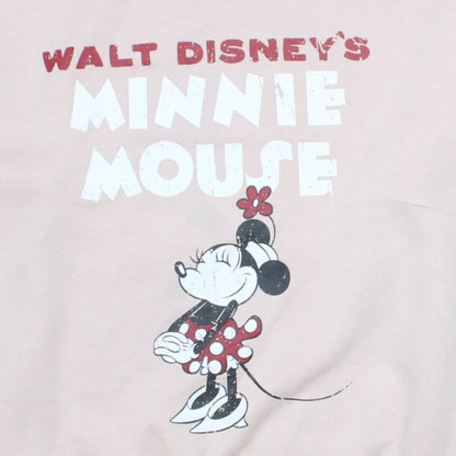 Disney Women Pink Minnie Mouse Sweatshirt S UK 10/12 Graphic Pullover