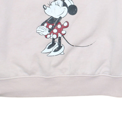 Disney Women Pink Minnie Mouse Sweatshirt S UK 10/12 Graphic Pullover