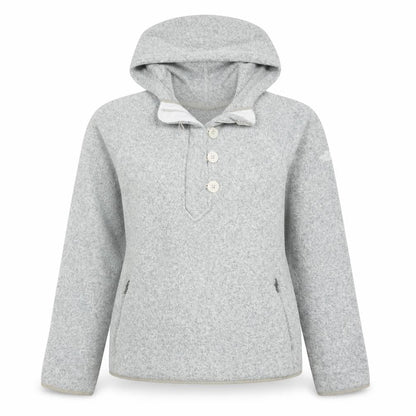The North Face Womens Grey Button Pullover Hoodie M Fleece Lined