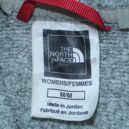 The North Face Womens Grey Button Pullover Hoodie M Fleece Lined