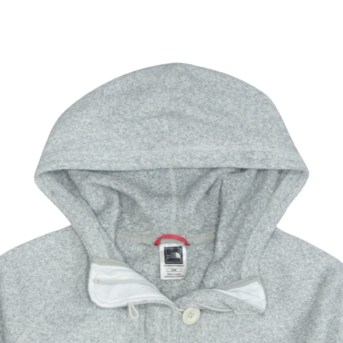 The North Face Womens Grey Button Pullover Hoodie M Fleece Lined