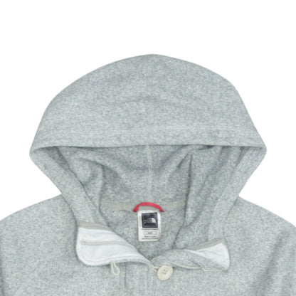 The North Face Womens Grey Button Pullover Hoodie M Fleece Lined