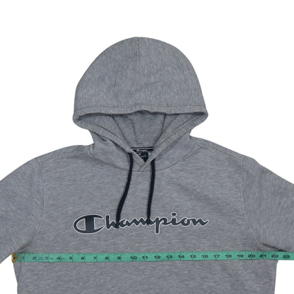 Champion Men's Grey Pullover Hoodie Large Cotton Blend Logo