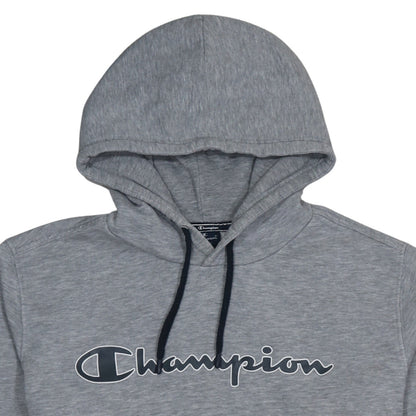Champion Men's Grey Pullover Hoodie Large Cotton Blend Logo