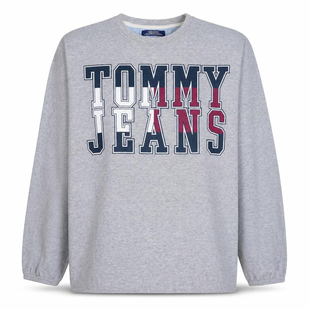 Tommy Jeans Mens Grey Cotton Blend Crew Neck Sweatshirt M