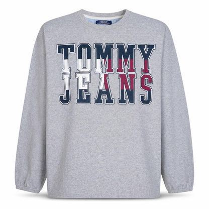 Tommy Jeans Mens Grey Cotton Blend Crew Neck Sweatshirt M