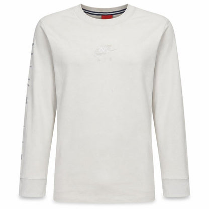 Nike Men Beige XS Cotton Crew Neck Long Sleeve Pullover Sweatshirt