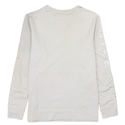 Nike Men Beige XS Cotton Crew Neck Long Sleeve Pullover Sweatshirt