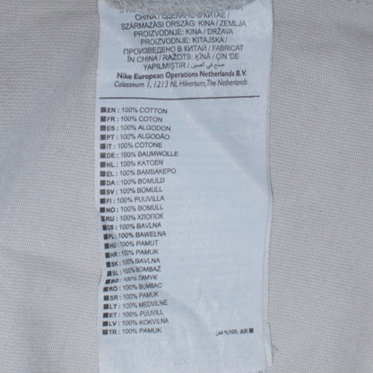 Nike Men Beige XS Cotton Crew Neck Long Sleeve Pullover Sweatshirt