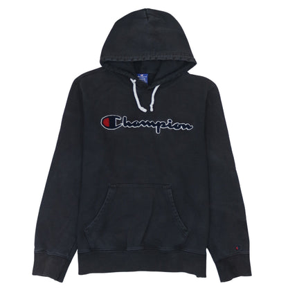 Champion Men's Black Medium Pullover Hoodie with Logo Embroidered Detail