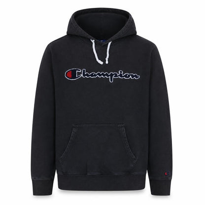 Champion Men's Black Medium Pullover Hoodie with Logo Embroidered Detail