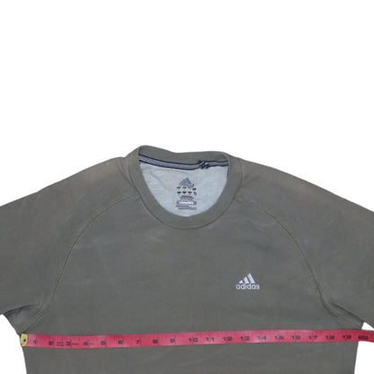 Adidas Mens Grey Small Clima365 Crew Neck Pullover Sweatshirt