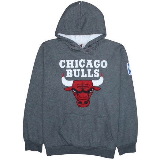 Chicago Bulls Mens Grey XXL Pullover Hoodie Basketball Logo Sweatshirt
