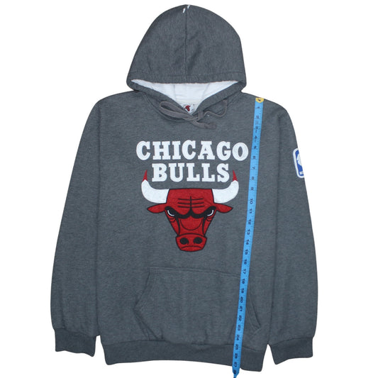 Chicago Bulls Mens Grey XXL Pullover Hoodie Basketball Logo Sweatshirt