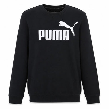 Puma Boys Black XL Crew Neck Pullover Sweatshirt with Logo Print