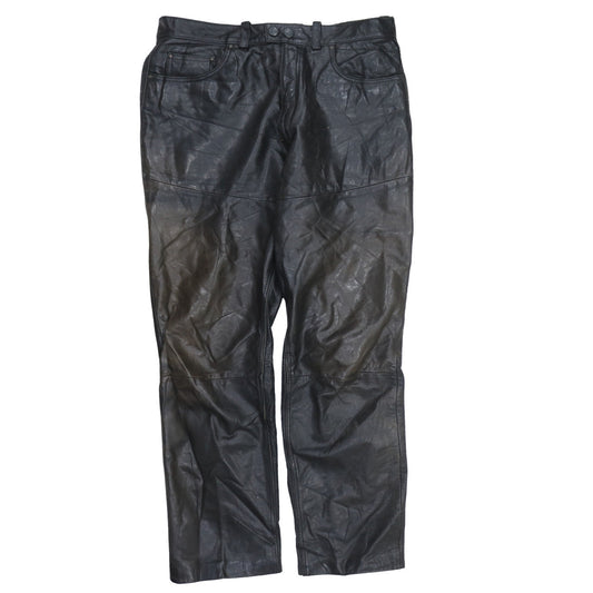 Dainese Men's Black Leather Motorcycle Trousers Size 52 Regular Fit