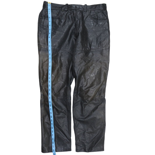 Dainese Men's Black Leather Motorcycle Trousers Size 52 Regular Fit
