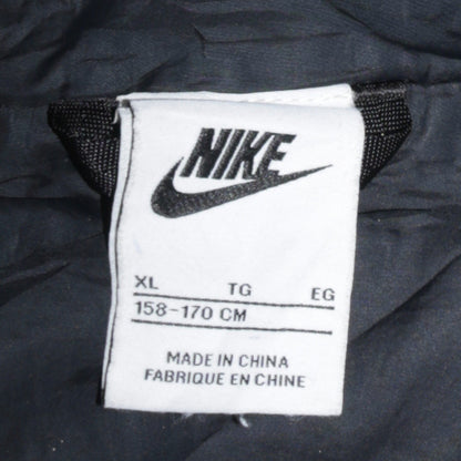 Nike Boys Black Hooded Puffer Jacket XL 158cm Full Zip Lightweight Winter Coat