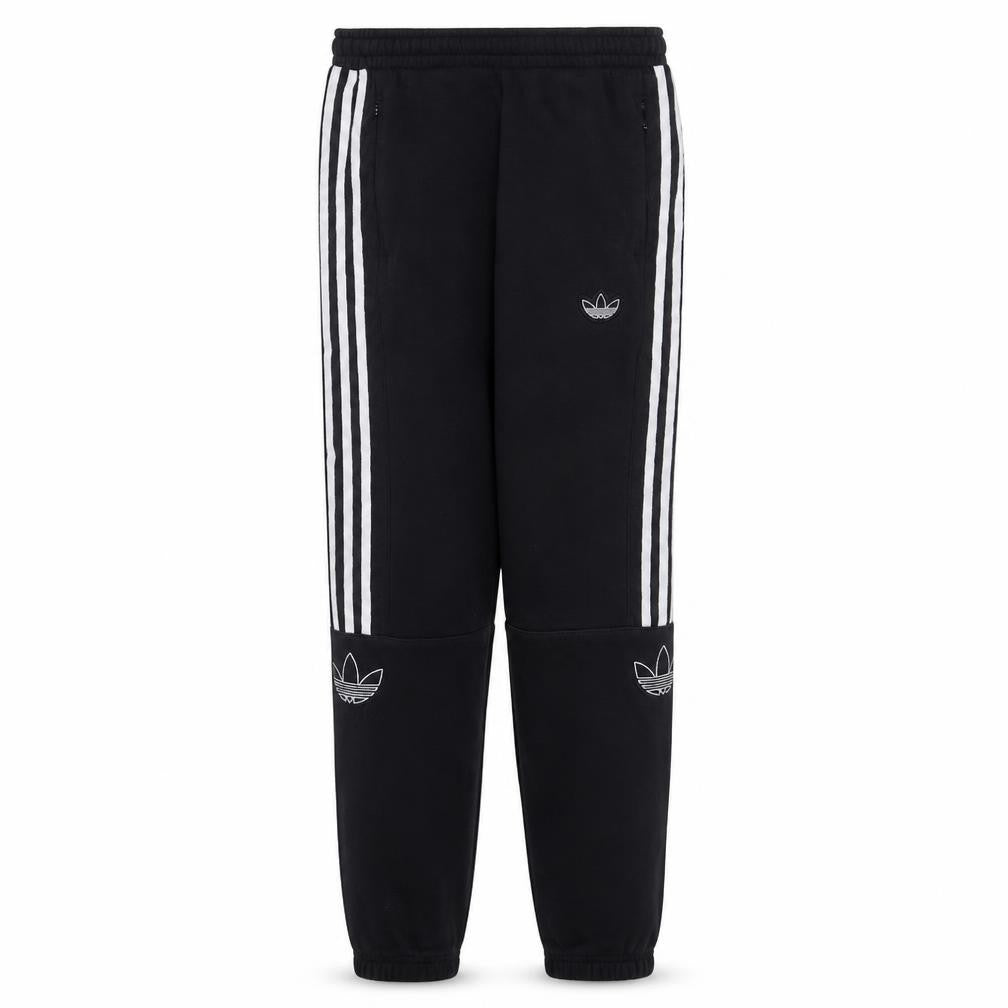 Front view of adidas Men's Black Jogger Trousers S Regular Fit Fleece Track Pants