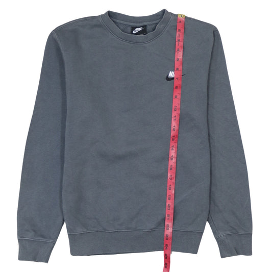 Nike Men's Grey XS Fleece Pullover Sweatshirt Crew Neck Logo