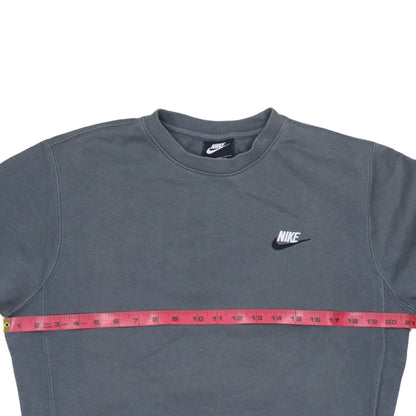Nike Men's Grey XS Fleece Pullover Sweatshirt Crew Neck Logo