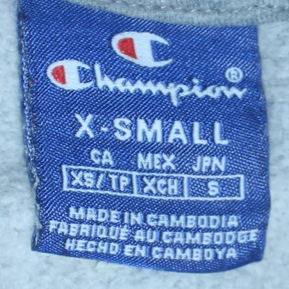 Champion Womens Grey XS Pullover Hoodie 100% Cotton Logo Casual