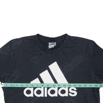 Adidas Men's Black Small Crew Neck Short Sleeve Logo T-Shirt