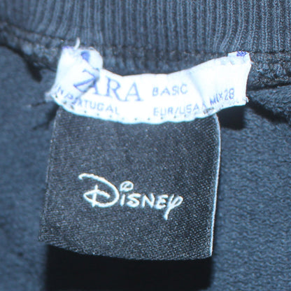Zara Disney Bambi Black Cotton Sweatshirt Women M Crew Neck Pullover
