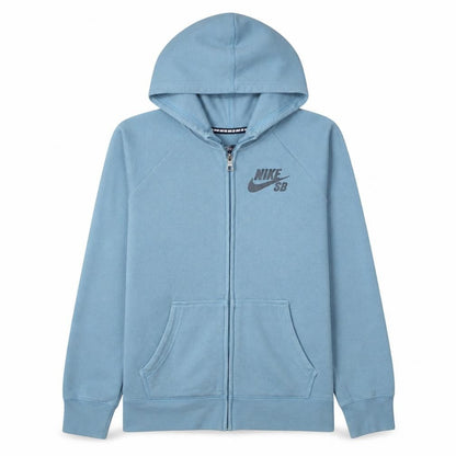 Front view of Nike SB boys’ blue full zip fleece hoodie 13-15 years