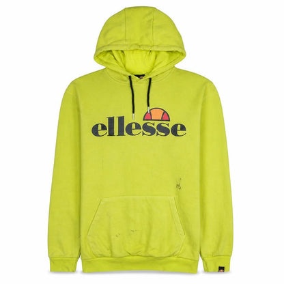 Ellesse Mens Yellow Pullover Hoodie M Logo Sports Sweatshirt
