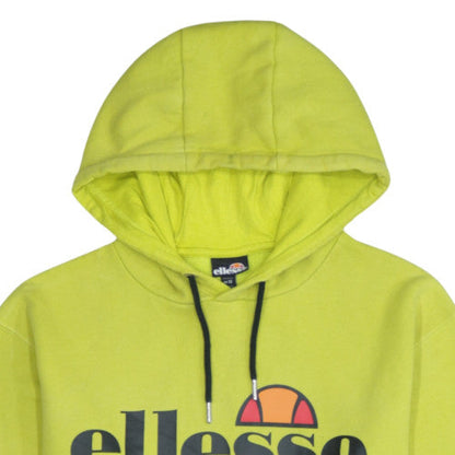 Ellesse Mens Yellow Pullover Hoodie M Logo Sports Sweatshirt