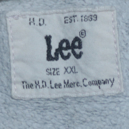 Lee Men's Grey Full Zip Hoodie 2XL Regular Fit Cotton Blend