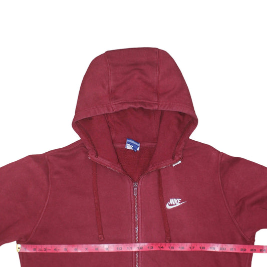 Nike Men's Red Full Zip Hoodie L Cotton Fleece Sweatshirt