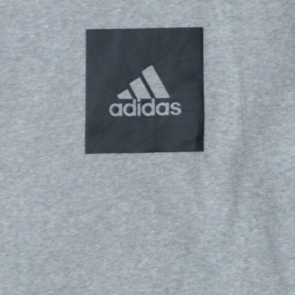 Adidas Boys Grey Pullover Hoodie 15-16 Years Fleece Logo Sportswear