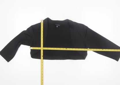 Wardrobe Women's Black Cropped Bolero Jacket Size 14 Stretch Lightweight