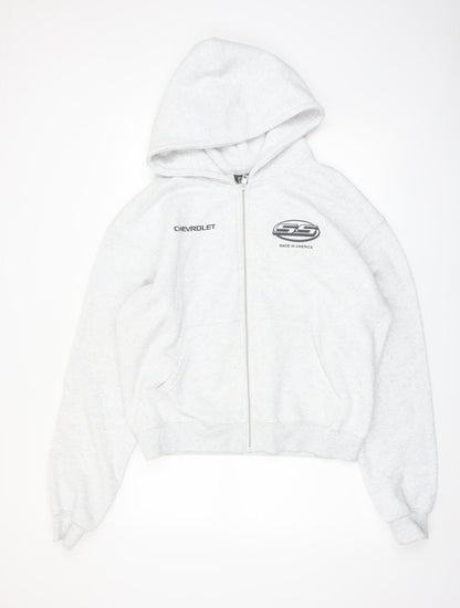 Chevrolet Men's Grey Full Zip Hoodie Medium GM Official Fleece