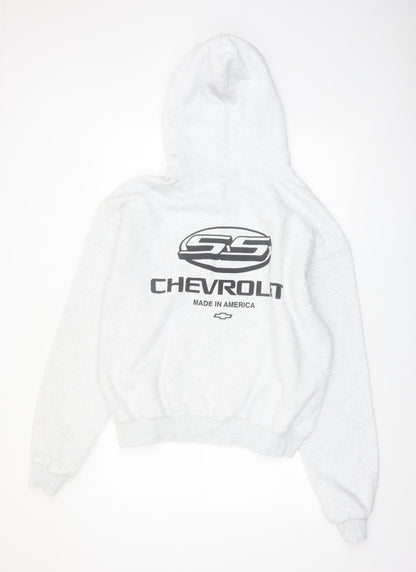 Chevrolet Men's Grey Full Zip Hoodie Medium GM Official Fleece