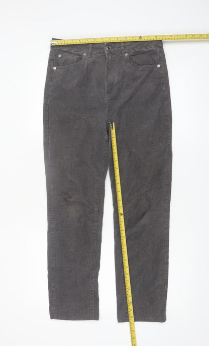 Marks and Spencer Women’s Grey Corduroy Chino Trousers Size 10 Regular
