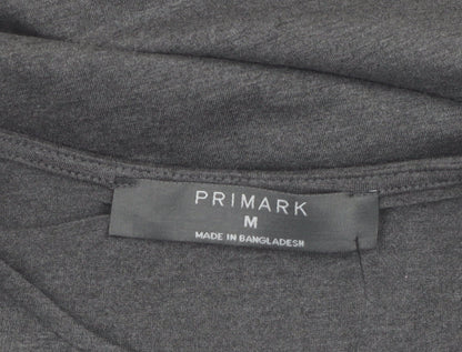Primark Women Grey Midi Shift Dress Long Sleeve M