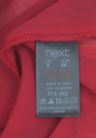 Next Women Red Geometric Halter Maxi Dress Size 6 Summer Style