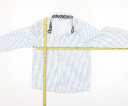 Name It Girls Blue Striped Cotton Long Sleeve Button-Up Shirt 9-10 Years