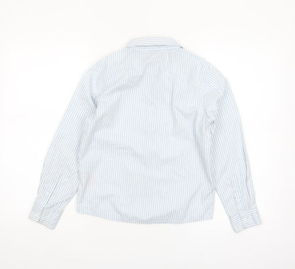 Name It Girls Blue Striped Cotton Long Sleeve Button-Up Shirt 9-10 Years