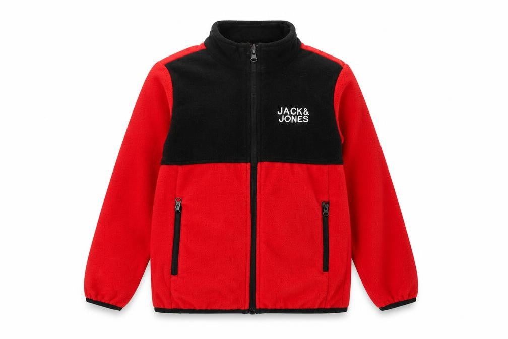 Jack & Jones Boys Red & Black Fleece Zip Jacket 12-13 Years