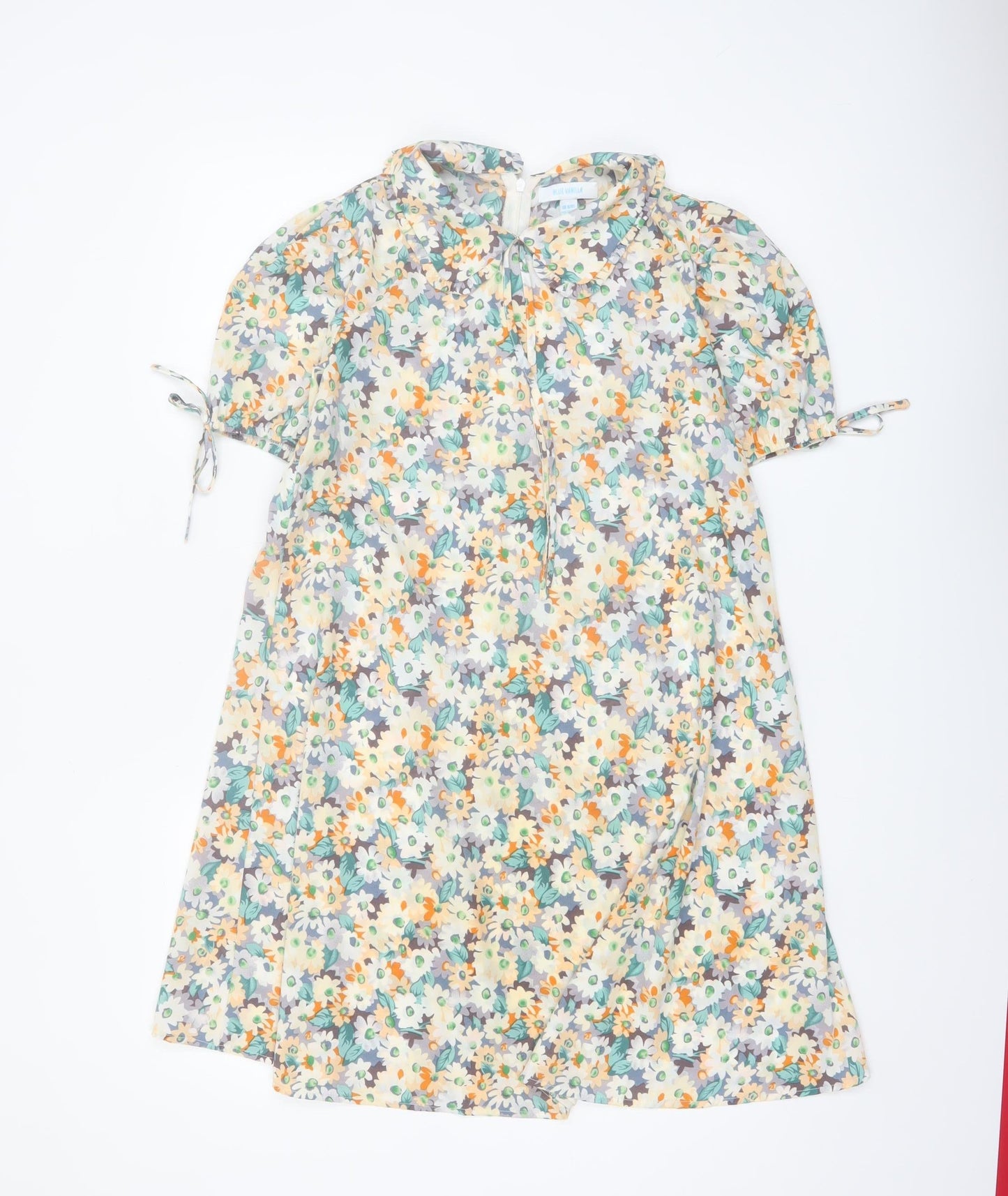 Blue Vanilla Women's Multicoloured Floral A-Line Dress UK 8