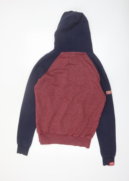 Paraffin Men’s Red & Navy Pullover Hoodie Size S Graphic Fleece