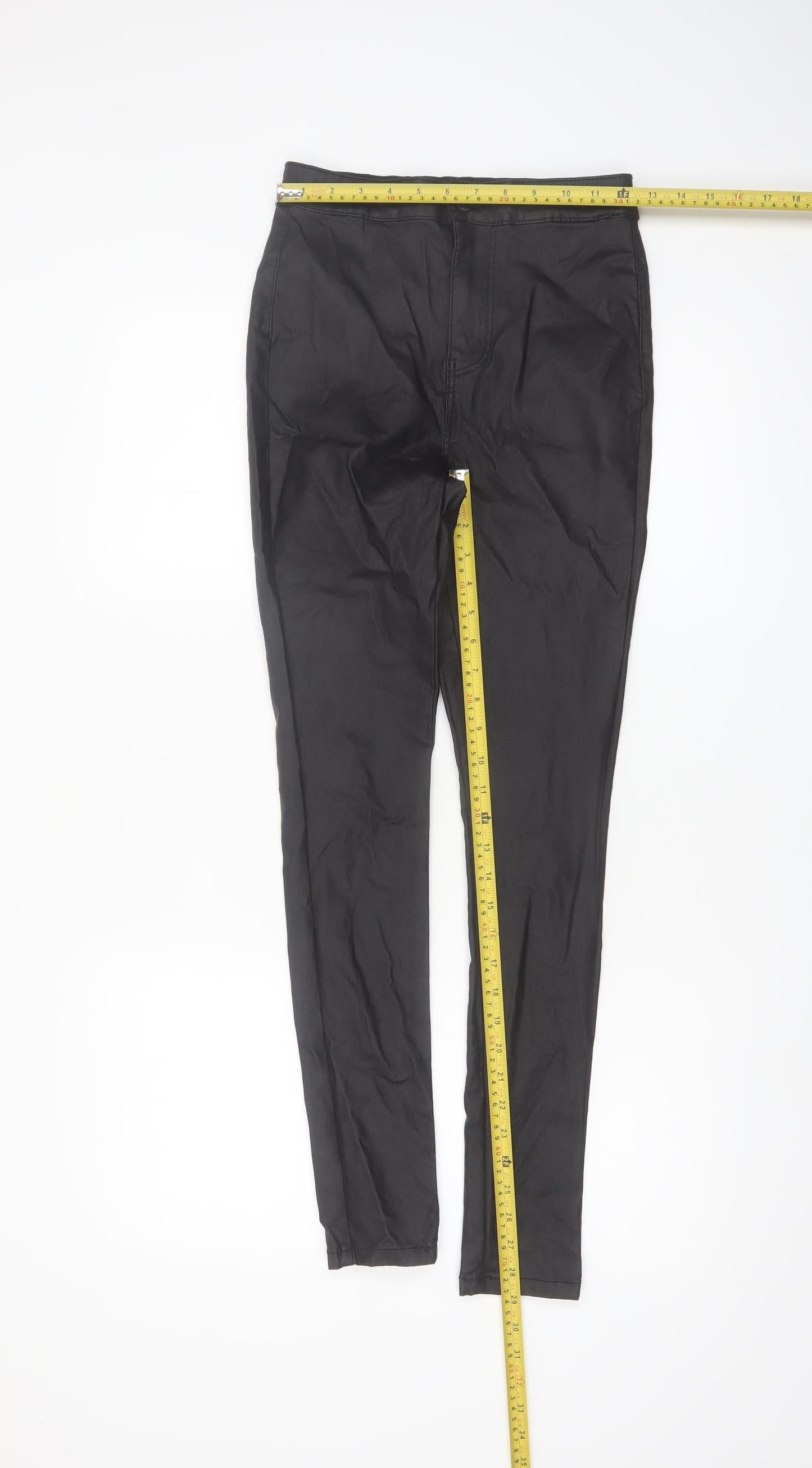 Noisy May Women's Black Coated Skinny Jeggings Size S L30