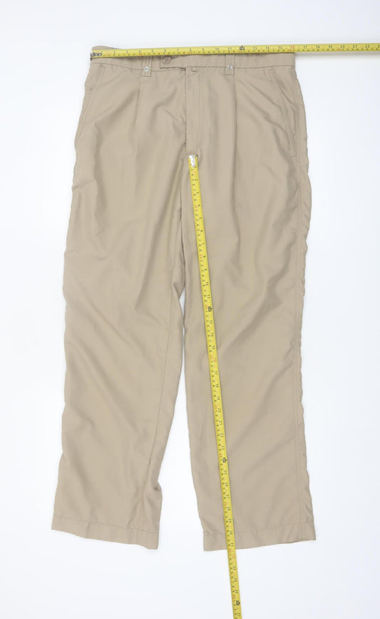 Kartel Men's Beige Chino Trousers 34S Regular Fit Lightweight