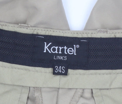 Kartel Men's Beige Chino Trousers 34S Regular Fit Lightweight