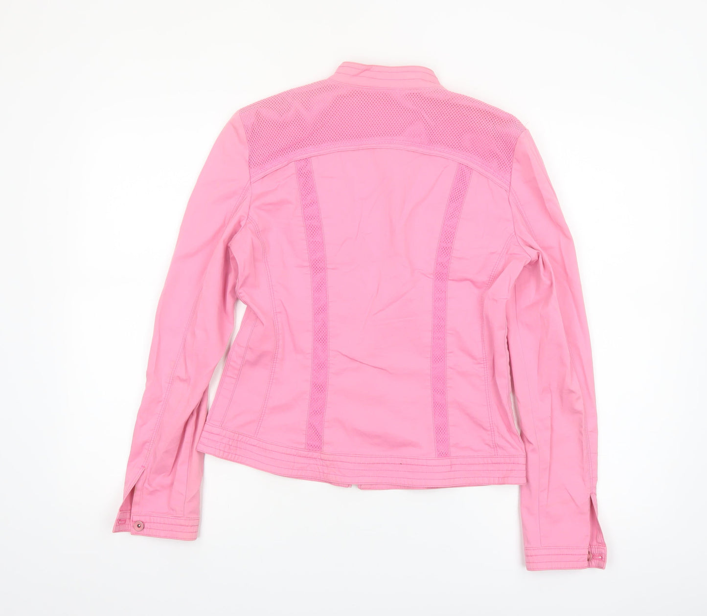 Apanage Collection Womens Pink Cotton Biker Jacket Size 10